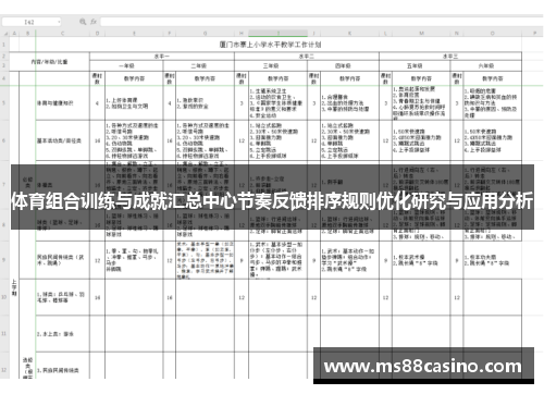 体育组合训练与成就汇总中心节奏反馈排序规则优化研究与应用分析